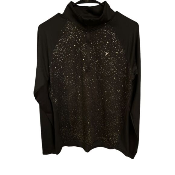 Womens Old Navy Active Wear Go Dry Black Quarter Zip Sweatshirt Size Large - Picture 1 of 10